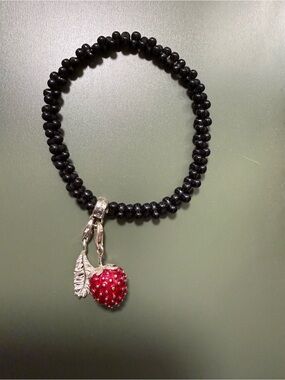 Thomas Sabo Black Beaded Stretch Bracelet with Sterling Silver Charms